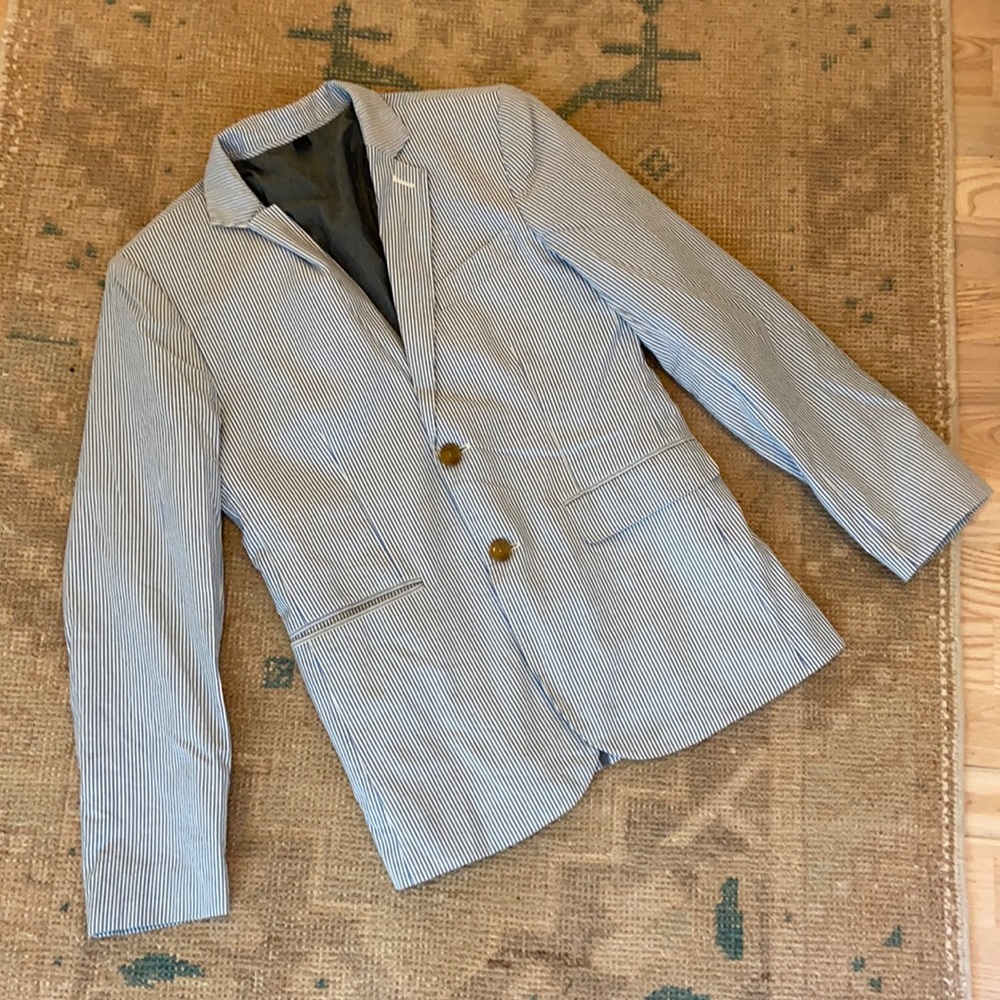 Boys Crewcuts like new Blue Seersucker Sportcoat sz 16